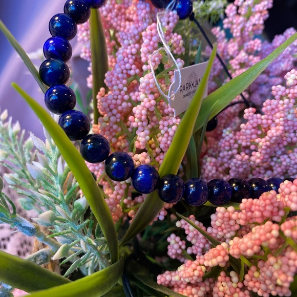 NWT UNISEX BLUE TIGER EYE BEADED ADJUSTABLE TO FIT OTTO MEN AND WOMEN - Picture 13 of 13